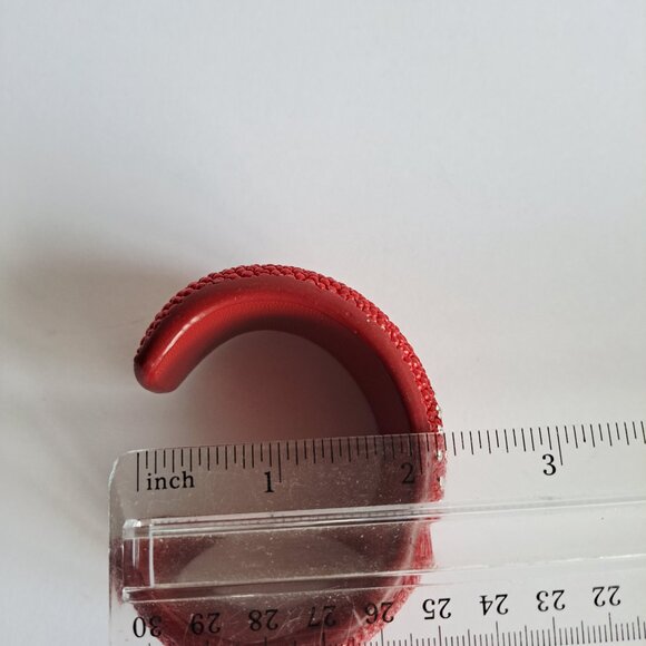 Women's Red Stingray Cuff Bracelet with Peace Crystal Sign - Picture 10 of 14